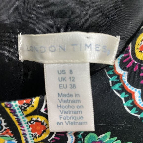 London Times Sleeveless Medallion Print Mini Shift Dress Size 8 - Picture 8 of 9